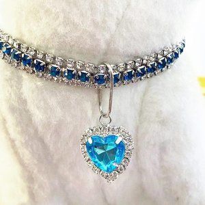 NEW Sparkling Bling Swarovski Crystal Rhinestone Heart Pet Collar: Cat O…